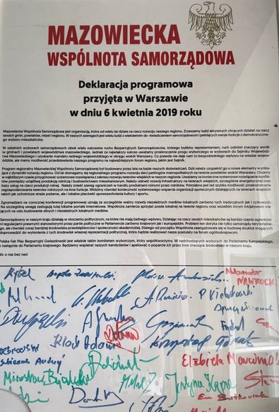 Skan Deklaracji programowej z podpisami — 2019
