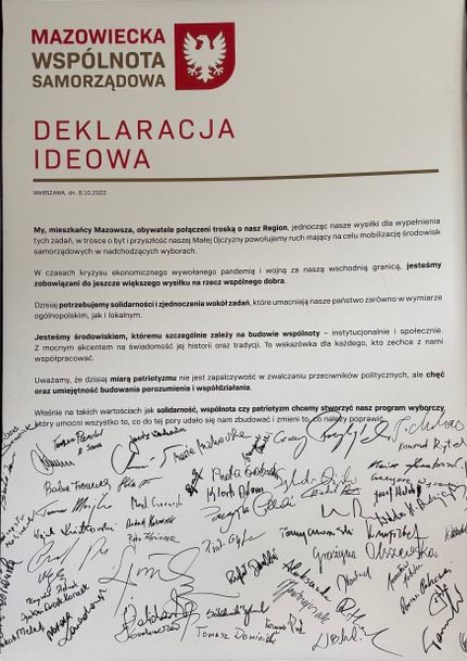 Skan Deklaracji ideowej z podpisami — 2022