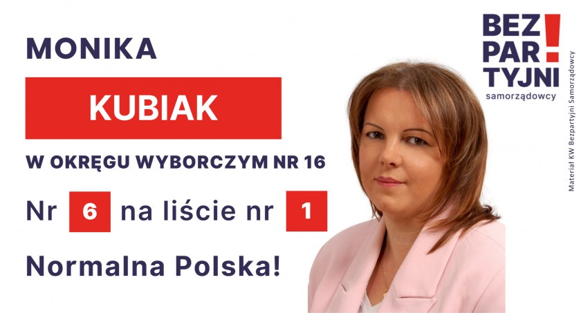 KUBIAK MONIKA - OKRĘG WYBORCZY NR 16 - nr 6 na liście - Sejm 2023