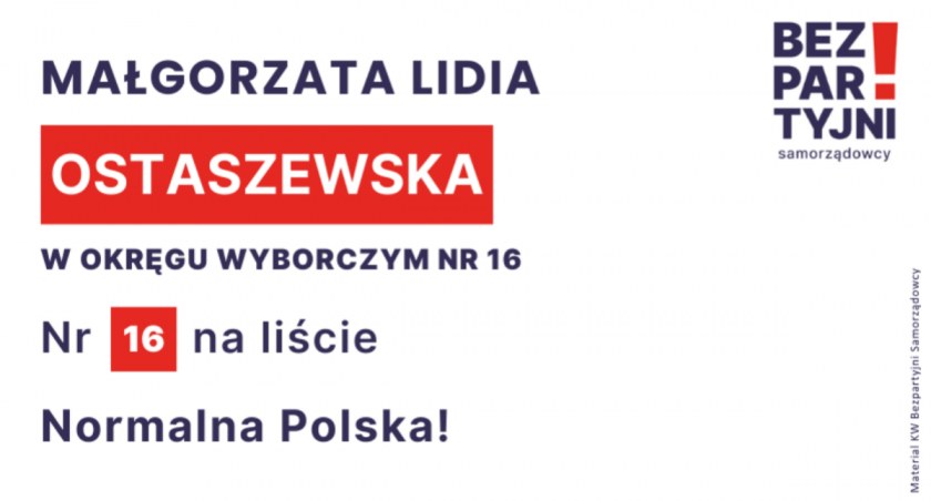 OSTASZEWSKA MAŁGORZATA LIDIA - OKRĘG WYBORCZY NR 16 - nr 16 na liście - Sejm 2023