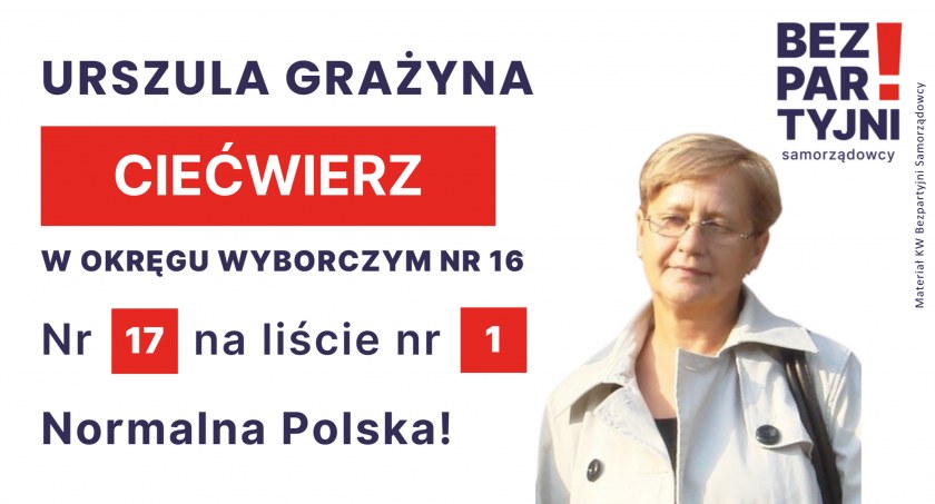 CIEĆWIERZ URSZULA GRAŻYNA - OKRĘG WYBORCZY NR 16 - nr 17 na liście - Sejm 2023