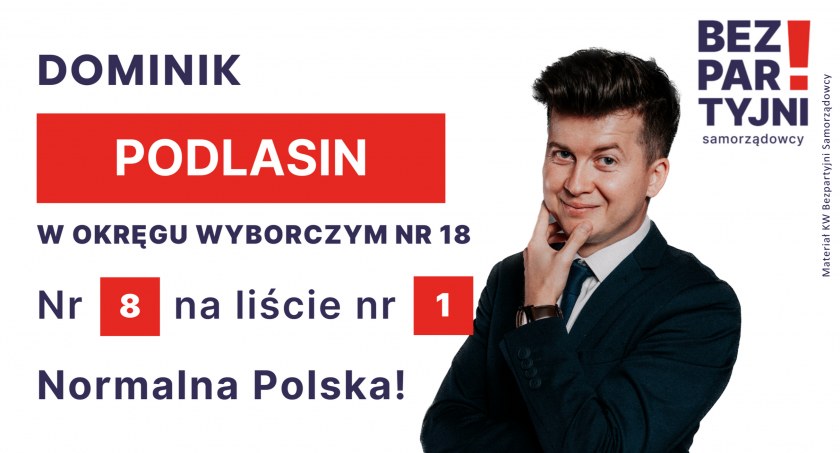 PODLASIN DOMINIK - OKRĘG WYBORCZY NR 18 - nr 8 na liście - Sejm 2023