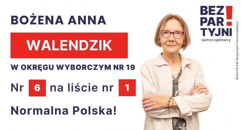 WALENDZIK BOŻENA ANNA - OKRĘG WYBORCZY NR 19 - nr 6 na liście - Sejm 2023
