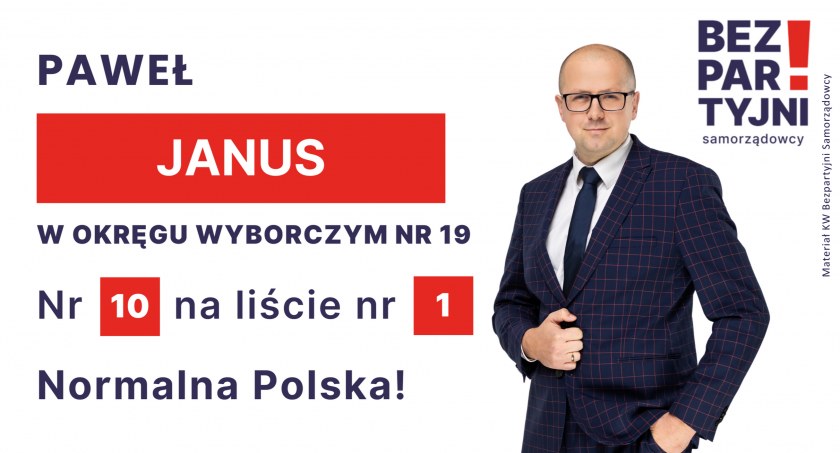 JANUS PAWEŁ - OKRĘG WYBORCZY NR 19 - nr 10 na liście - Sejm 2023