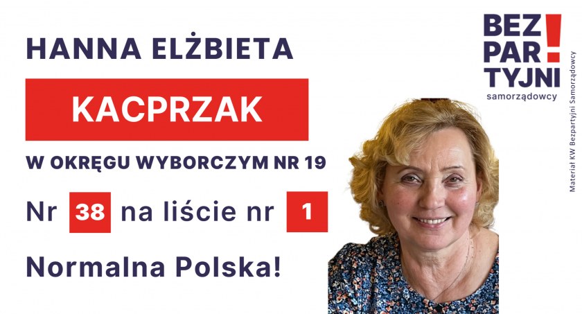 KACPRZAK HANNA ELŻBIETA- OKRĘG WYBORCZY NR 19 - nr 38 na liście - Sejm 2023