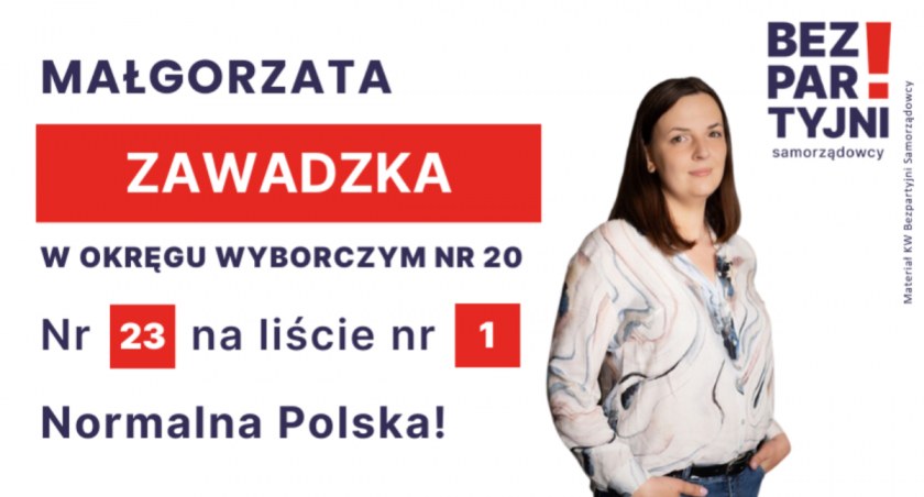 ZAWADZKA MAŁGORZATA - OKRĘG WYBORCZY NR 20 - nr 23 na liście - Sejm 2023