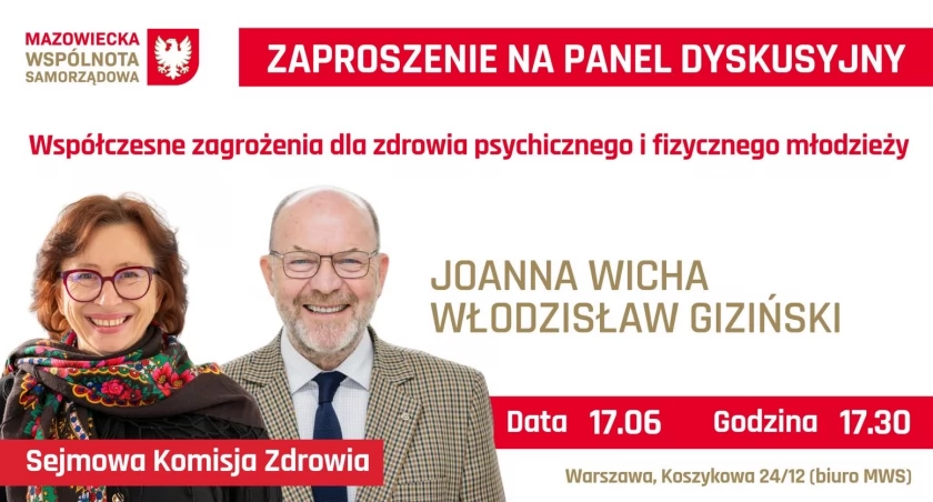 Zaproszenie na Panel Dyskusyjny dot. zdrowia psychicznego i fizycznego młodzieży