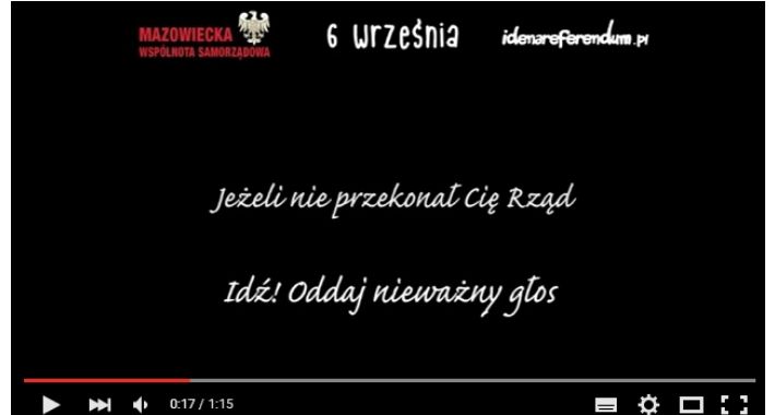 Idź! Oddaj nieważny głos. Twój głos jest ważny! - spot referendalny MWS