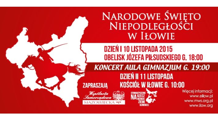 Święto Niepodległości w Iłowie - zaproszenie