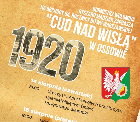 94 rocznica Cudu nad Wisłą - program obchodów