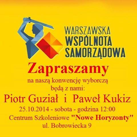 Konwencja wyborcza Warszawskiej Wspólnoty Samorządowej