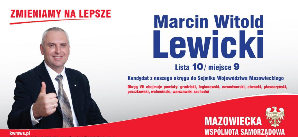 Marcin Lewicki kandydatem na radnego Sejmiku Mazowieckiego