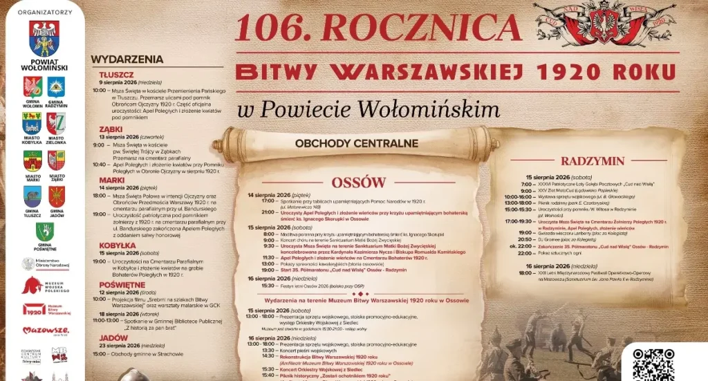 🇵🇱 Obchody 106. rocznicy Bitwy Warszawskiej w Powiecie Wołomińskim! Przed nami wyjątkowe d…