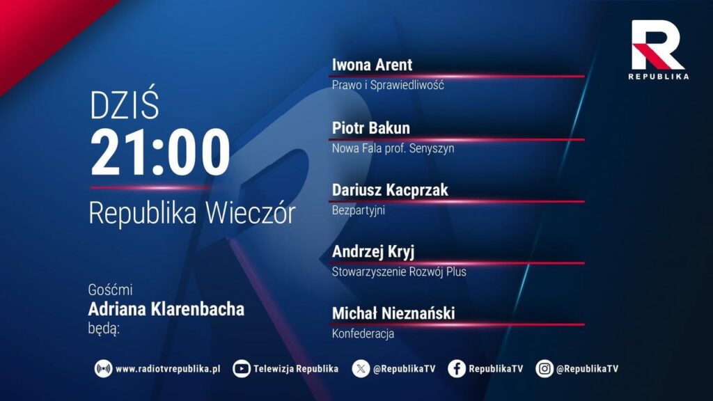 Wieczór kończyny udziałem Prezesa Dariusza Kacprzaka w programie wieczornym Redaktora Adri…