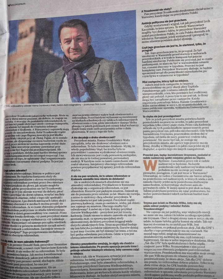 We wczorajszym wydaniu Rzeczpospolitej ukazał się tekst autorstwa Elizy Olczyk, który jest…