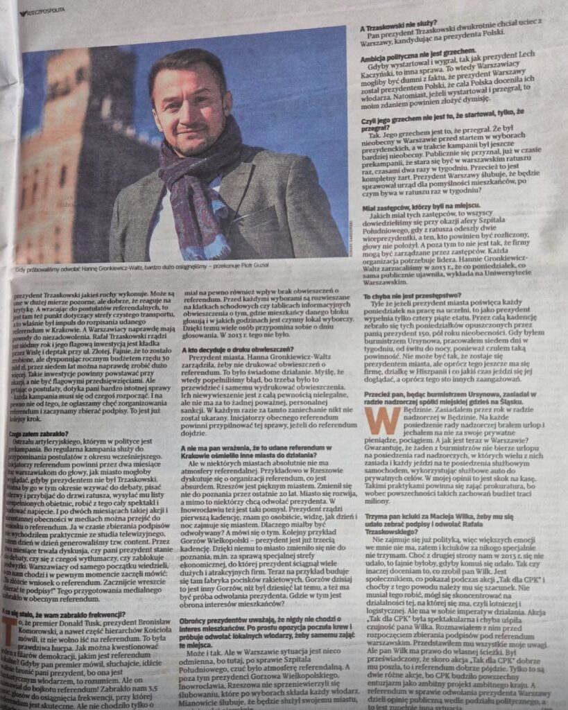 We wczorajszym wydaniu Rzeczpospolitej ukazał się tekst autorstwa Elizy Olczyk, który jest…